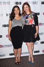AMBER YAMBLYN and AMERICA FERRERA at X/Y Screening in Los Angeles