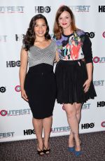 AMBER YAMBLYN and AMERICA FERRERA at X/Y Screening in Los Angeles