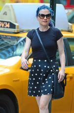 ANNA PAQUIN in Polka Dot Skirt Out in New York