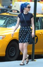 ANNA PAQUIN in Polka Dot Skirt Out in New York