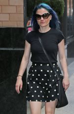 ANNA PAQUIN in Polka Dot Skirt Out in New York