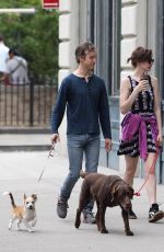 ANNE HATHAWAY and Adam Shulman Walks Her Dogs Out in New York