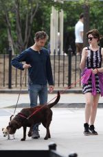 ANNE HATHAWAY and Adam Shulman Walks Her Dogs Out in New York