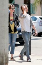 ANNE HATHAWAY Out and About in Beverly Hills