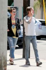 ANNE HATHAWAY Out and About in Beverly Hills