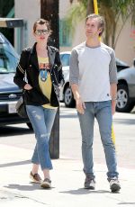 ANNE HATHAWAY Out and About in Beverly Hills