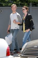 ANNE HATHAWAY Out and About in Beverly Hills