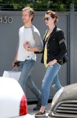 ANNE HATHAWAY Out and About in Beverly Hills
