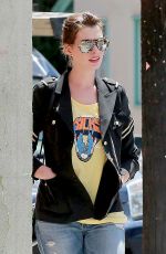 ANNE HATHAWAY Out and About in Beverly Hills