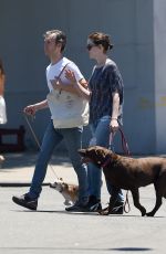 ANNE HATHAWAY Walks Her Dogs in Brooklyn