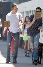 ANNE HATHAWAY Walks Her Dogs in Brooklyn