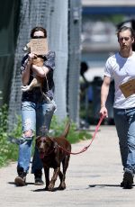 ANNE HATHAWAY Walks Her Dogs in Brooklyn