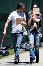 ANNE HATHAWAY Walks Her Dogs in Brooklyn