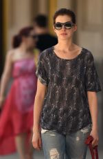 ANNE HATHAWAY Walks Her Dogs in Brooklyn