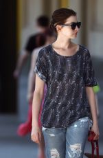 ANNE HATHAWAY Walks Her Dogs in Brooklyn