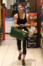 ASHLEY GREENE in Tights Shopping at Bristol Farms in West Hollywood