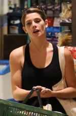 ASHLEY GREENE in Tights Shopping at Bristol Farms in West Hollywood