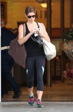 ASHLEY GREENE in Tights Shopping at Bristol Farms in West Hollywood