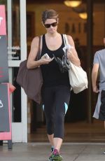 ASHLEY GREENE in Tights Shopping at Bristol Farms in West Hollywood