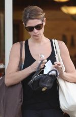 ASHLEY GREENE in Tights Shopping at Bristol Farms in West Hollywood