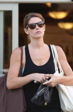 ASHLEY GREENE in Tights Shopping at Bristol Farms in West Hollywood