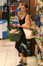 ASHLEY GREENE in Tights Shopping at Bristol Farms in West Hollywood