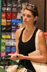 ASHLEY GREENE in Tights Shopping at Bristol Farms in West Hollywood