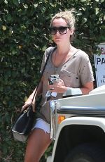 ASHLEY TISDALE in Denim Shorts Out in Studio City