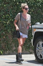ASHLEY TISDALE in Denim Shorts Out in Studio City