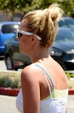 BRITNEY SPEARS in Shorts and Tank Top at Starbucks in Los Angeles