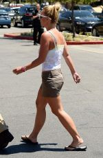 BRITNEY SPEARS in Shorts and Tank Top at Starbucks in Los Angeles