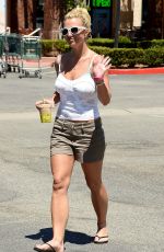 BRITNEY SPEARS in Shorts and Tank Top at Starbucks in Los Angeles