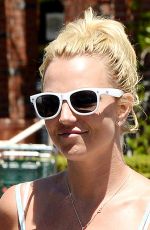 BRITNEY SPEARS in Shorts and Tank Top at Starbucks in Los Angeles