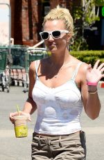 BRITNEY SPEARS in Shorts and Tank Top at Starbucks in Los Angeles