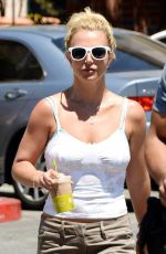 BRITNEY SPEARS in Shorts and Tank Top at Starbucks in Los Angeles