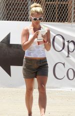 BRITNEY SPEARS in Shorts and Tank Top at Starbucks in Los Angeles