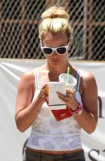 BRITNEY SPEARS in Shorts and Tank Top at Starbucks in Los Angeles