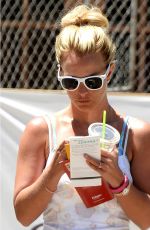 BRITNEY SPEARS in Shorts and Tank Top at Starbucks in Los Angeles