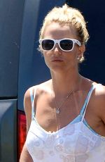 BRITNEY SPEARS in Shorts and Tank Top at Starbucks in Los Angeles