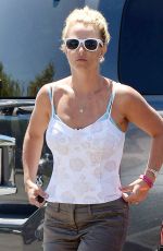 BRITNEY SPEARS in Shorts and Tank Top at Starbucks in Los Angeles