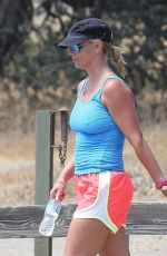 BRITNEY SPEARS in Shorts and Tank Top Hiking in Calabasas