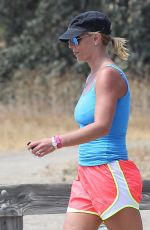BRITNEY SPEARS in Shorts and Tank Top Hiking in Calabasas