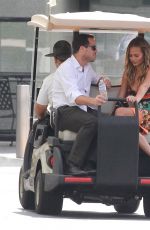 CHRISSY TEIGEN on the Set of Extra in universal City