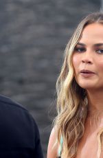 CHRISSY TEIGEN on the Set of Extra in universal City