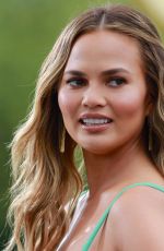 CHRISSY TEIGEN on the Set of Extra in universal City