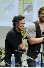COBIE SMULDERS at Marvel Studios Panel at Comic-con in San Diego