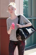 ELLE FANNING Arrives at a Dance Class in Studio City