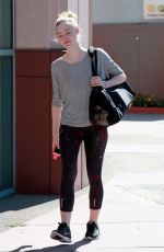 ELLE FANNING Arrives at a Dance Class in Studio City