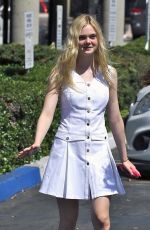 ELLE FANNING at Pure Nails Salon in Studio City