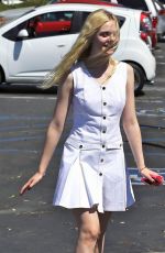 ELLE FANNING at Pure Nails Salon in Studio City